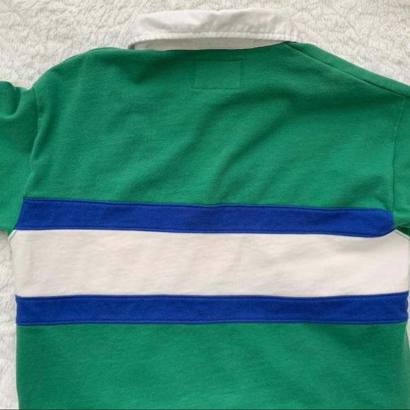 ABERCROMBIE - green, blue, and white rugby sweater - Picture 5 of 6